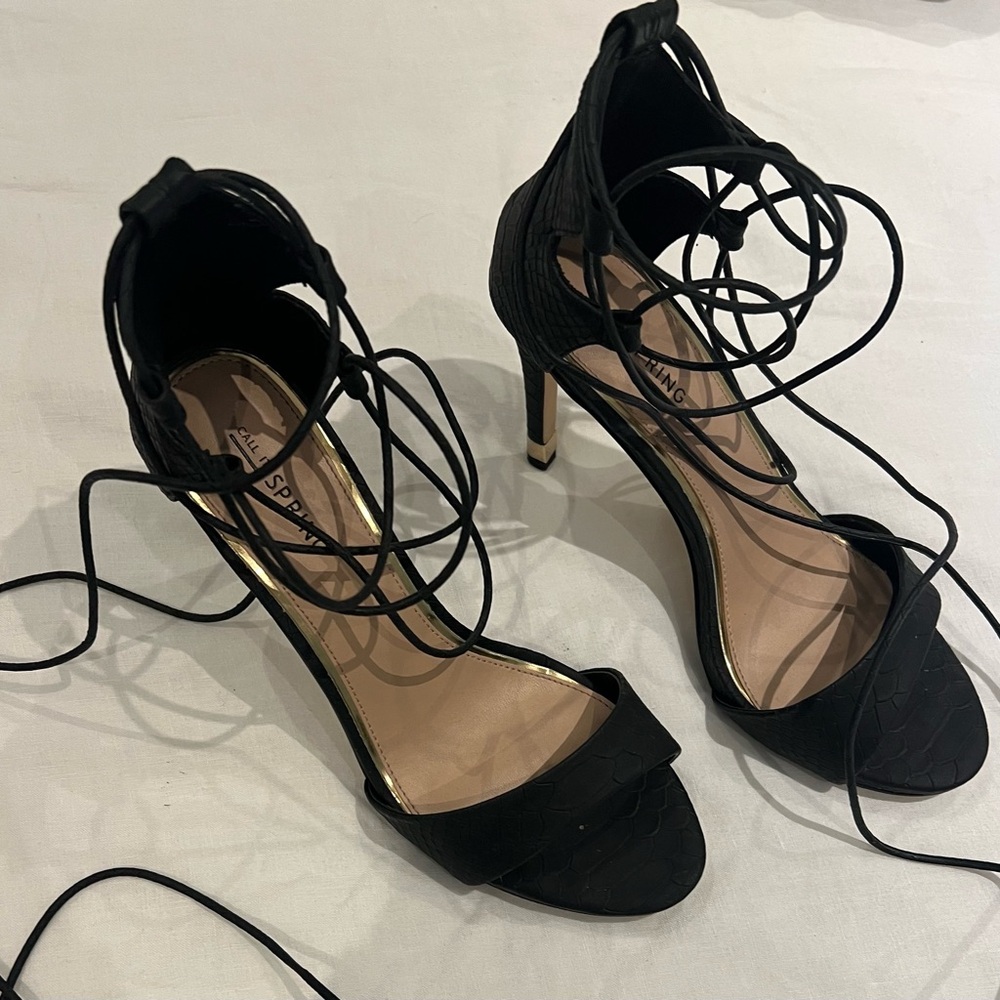 Call It Spring Lace Up Heels